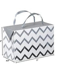 Silver Chevron Paper Gift Bag Box 12 Pack 7"X 3.5"X 4.75"