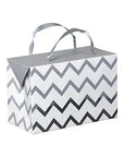 Silver Chevron Paper Gift Bag Box 12 Pack 7"X 3.5"X 4.75"