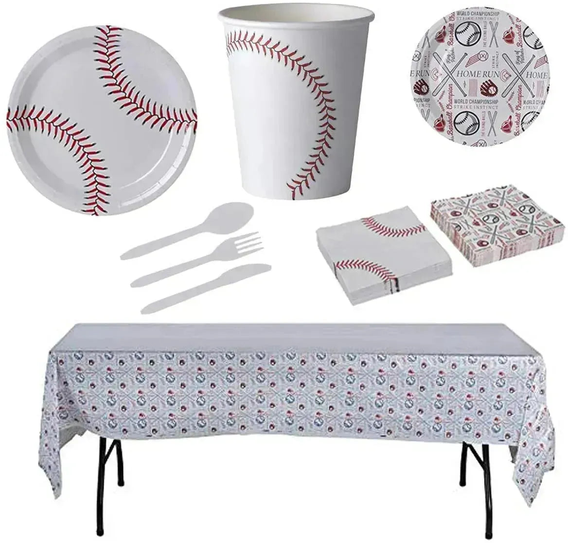 Baseball Themed Party Supplies Bundle Serves 32