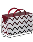 Maroon Chevron Paper Gift Bag Box 12 Pack 7"X 3.5"X 4.75"