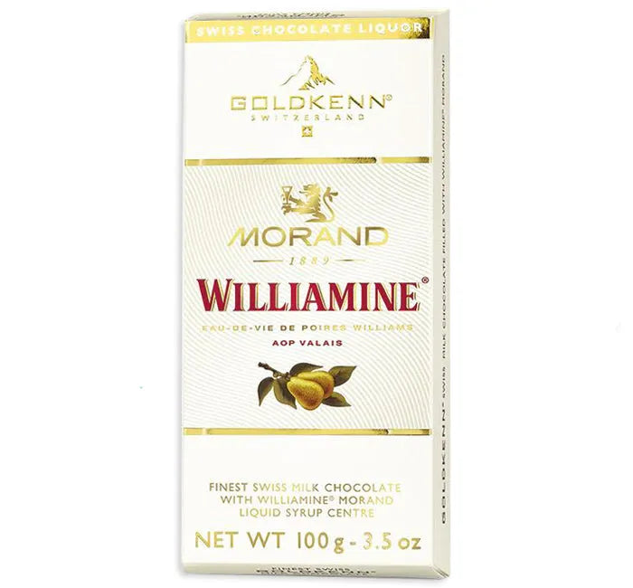 Morand Williamine Pear Liqueur Chocolate Bar: 10-Piece Box