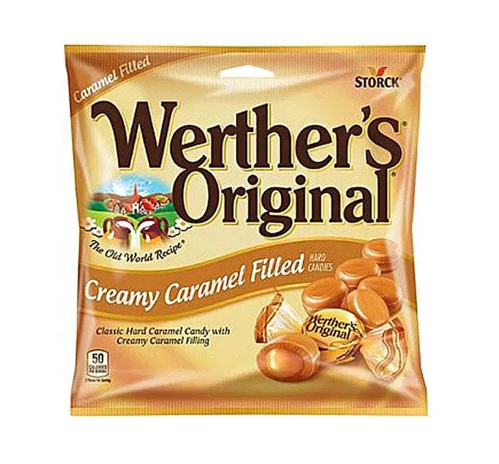 Werther's Original Creamy Caramel Filled Hard Candy 2.65 Peg Bags: 12-Piece Case