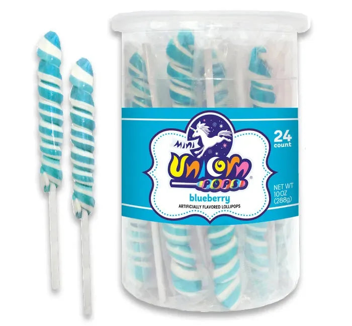 Unicorn Pops Twist Suckers - Light Blue: 24-Piece Jar