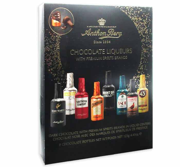 Anthon Berg Chocolate Liqueurs 8 Piece Bottles Gift Pack: 15-Pack Case