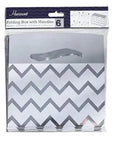 Silver Chevron Paper Gift Bag Box 12 Pack 7"X 3.5"X 4.75"