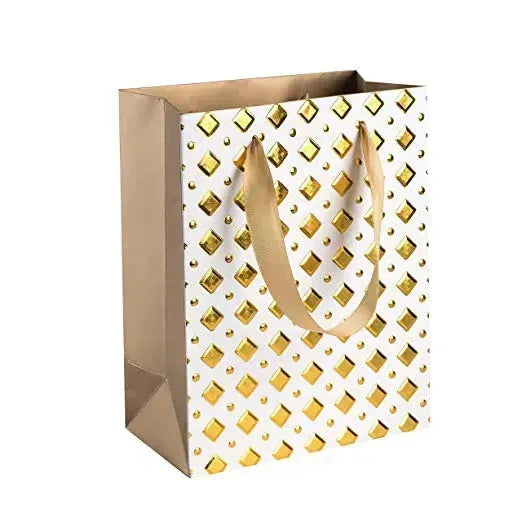 Foil Stamped Gift Bags 24 Pack 9"X 7"X 4" Golden