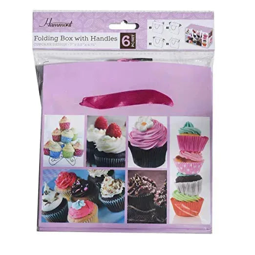 Cupcake Design Paper Gift Bag Box 12 Pack 7"X 3.5"X 4.75"