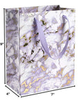 Marble Purple Design Foil Stamped Gift Bags 24 Pack 9"X 7"X 4"