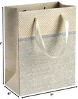 Sparkling Glitter Gift Bags 9"X 7"X 4" Light Gold 24 Pack