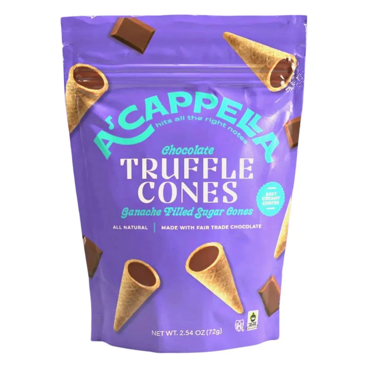 A’cappella Chocolate Truffle Cones: 6-Pack