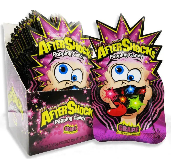 Aftershocks Popping Candy - Grape: 24-Piece Box