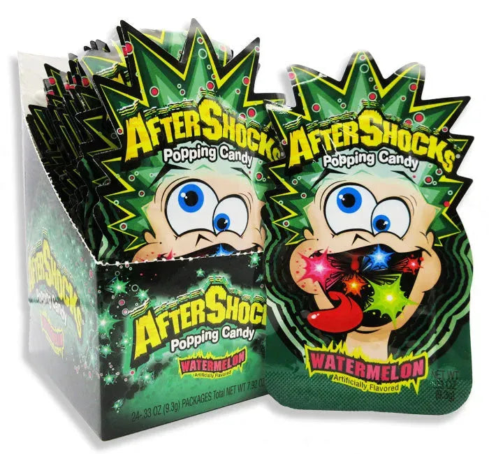 Aftershocks Popping Candy - Watermelon: 24-Piece Box