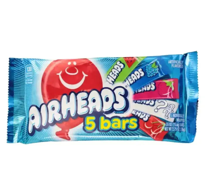 Airheads Singles 5-Pack Assorted Flavors: 18-Piece Box