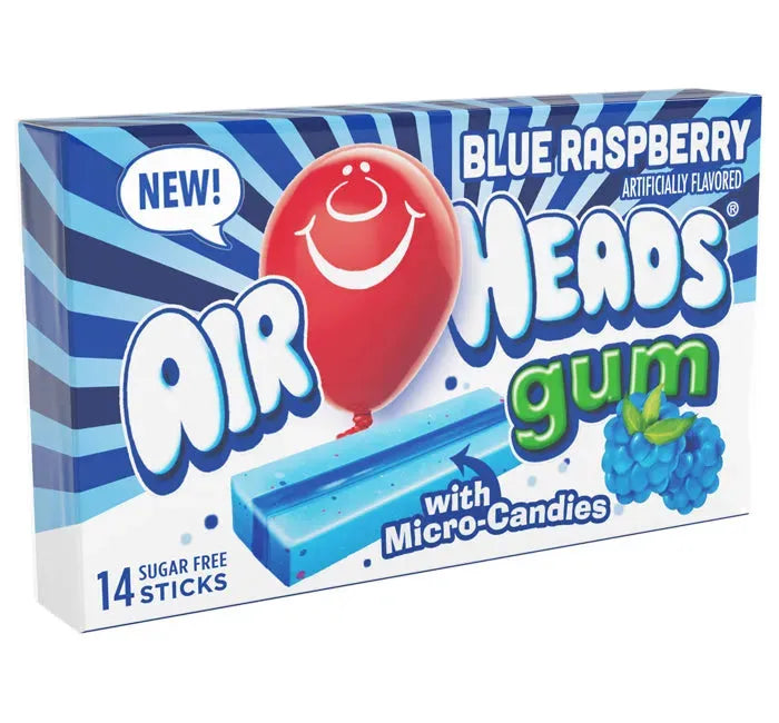 Airheads Blue Raspberry Gum Sticks: 12-Piece Box