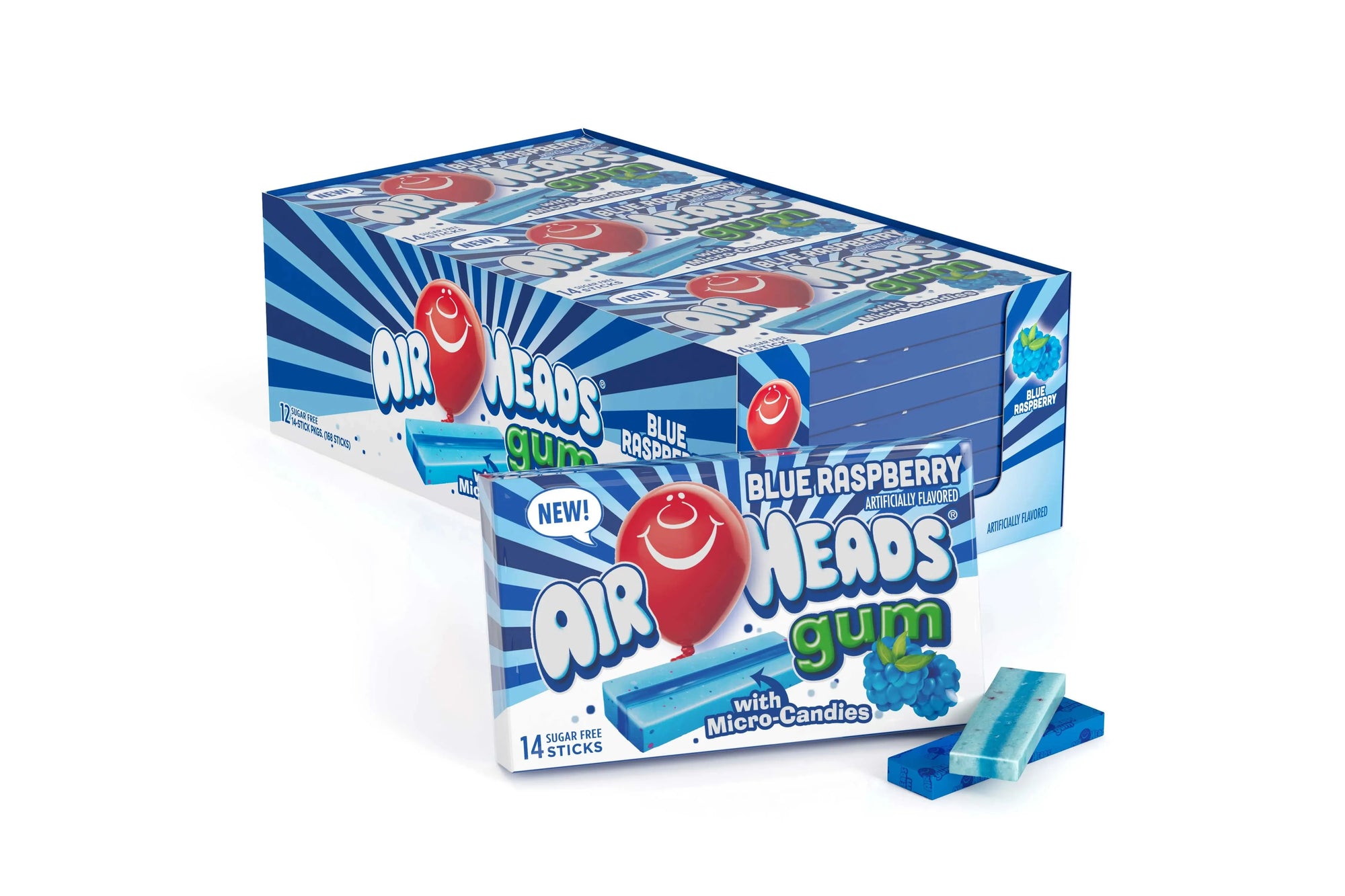 Airheads Blue Raspberry Gum Sticks: 12-Piece Box