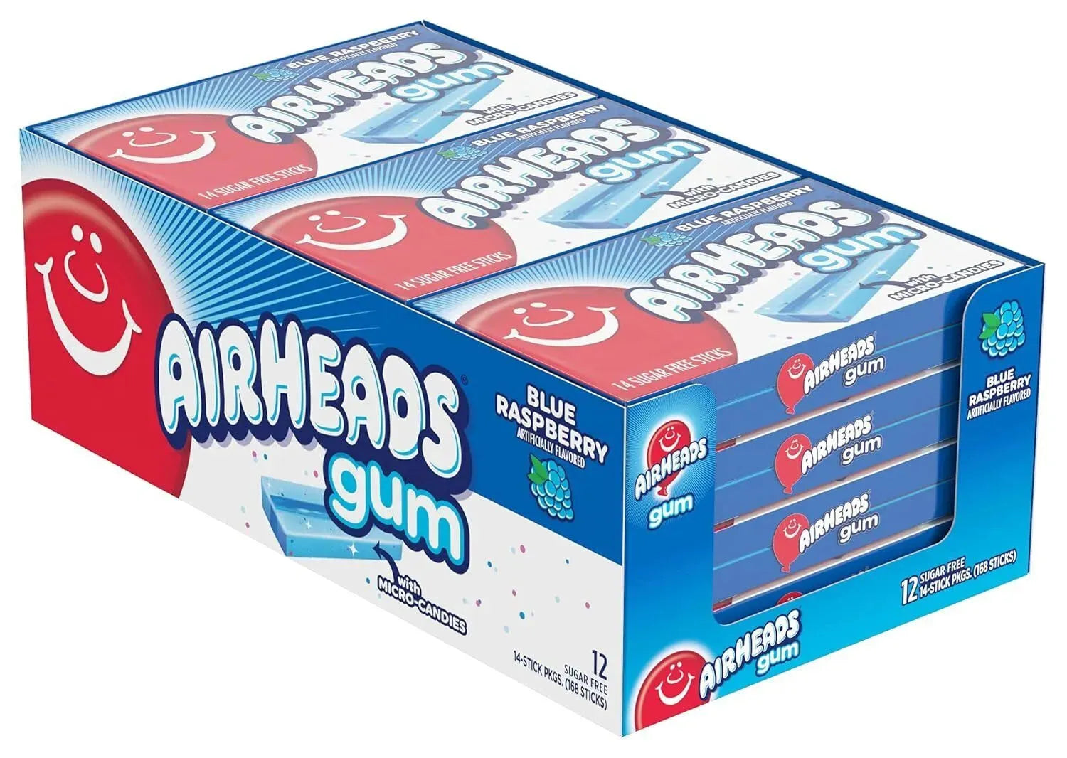 Airheads Blue Raspberry Gum Sticks: 12-Piece Box