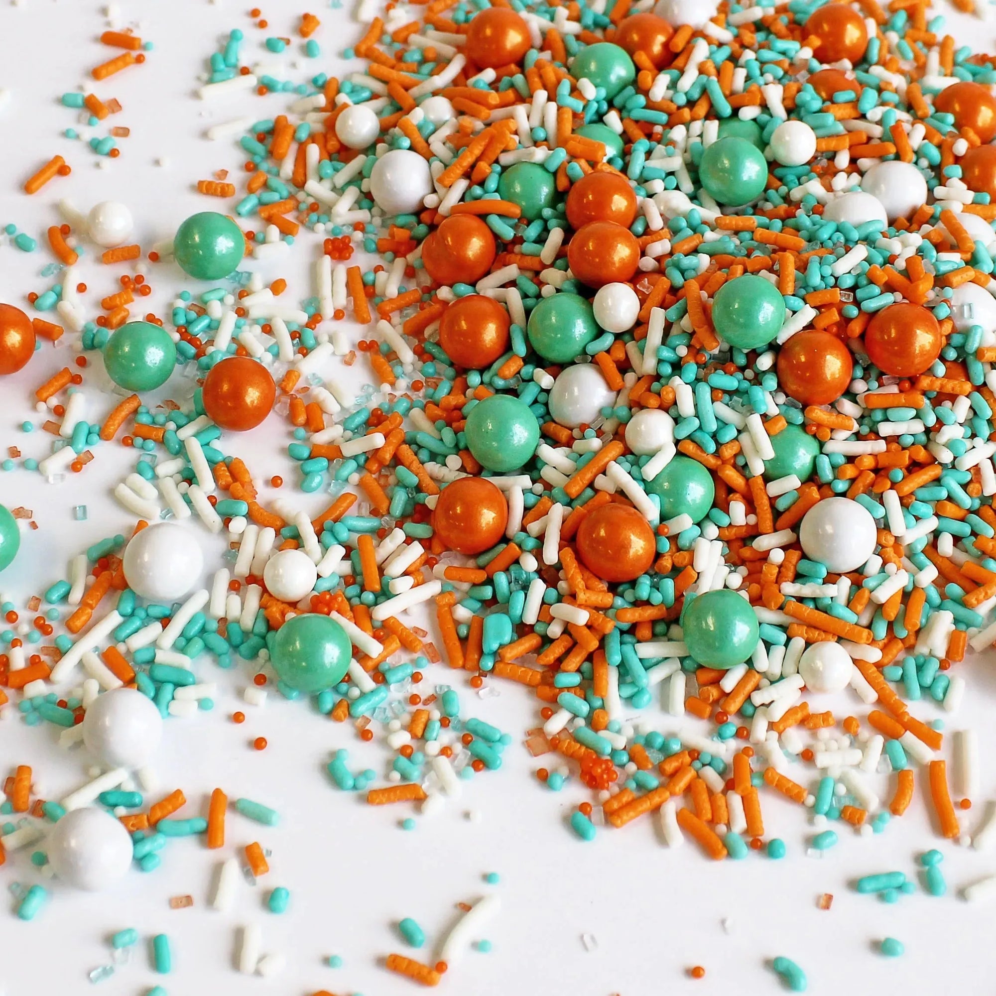 Sprinkle Pop Aqua, Orange & White Sporty Sprinkles