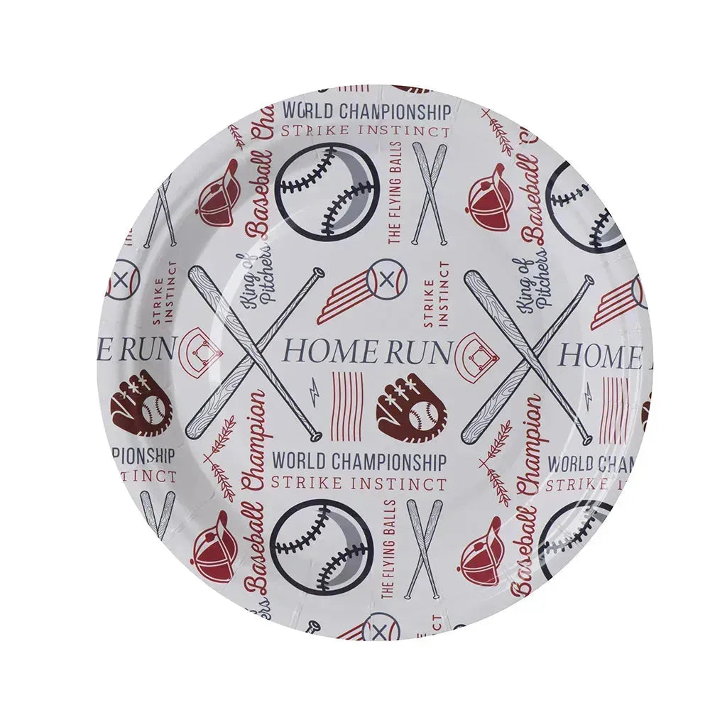 Baseball Themed Paper Plates 100 Pack 7"