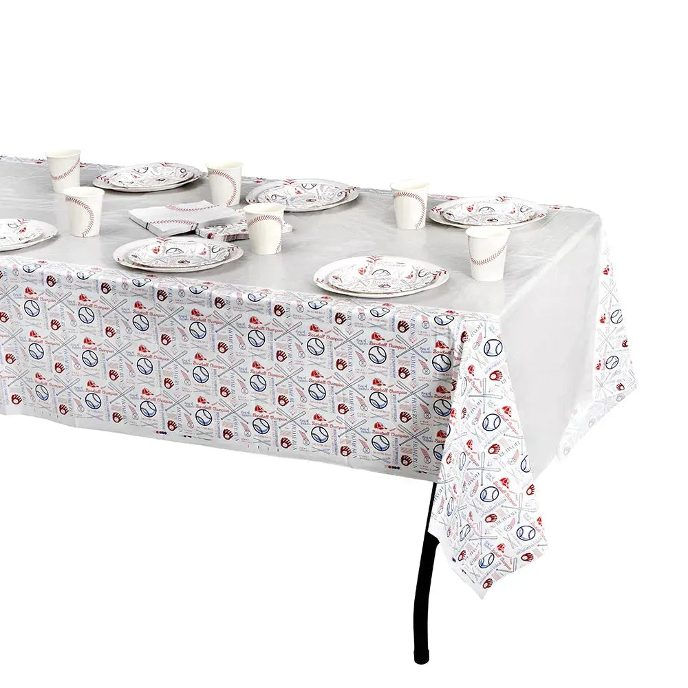 Baseball Themed Pattern Tablecloth 8 Pack