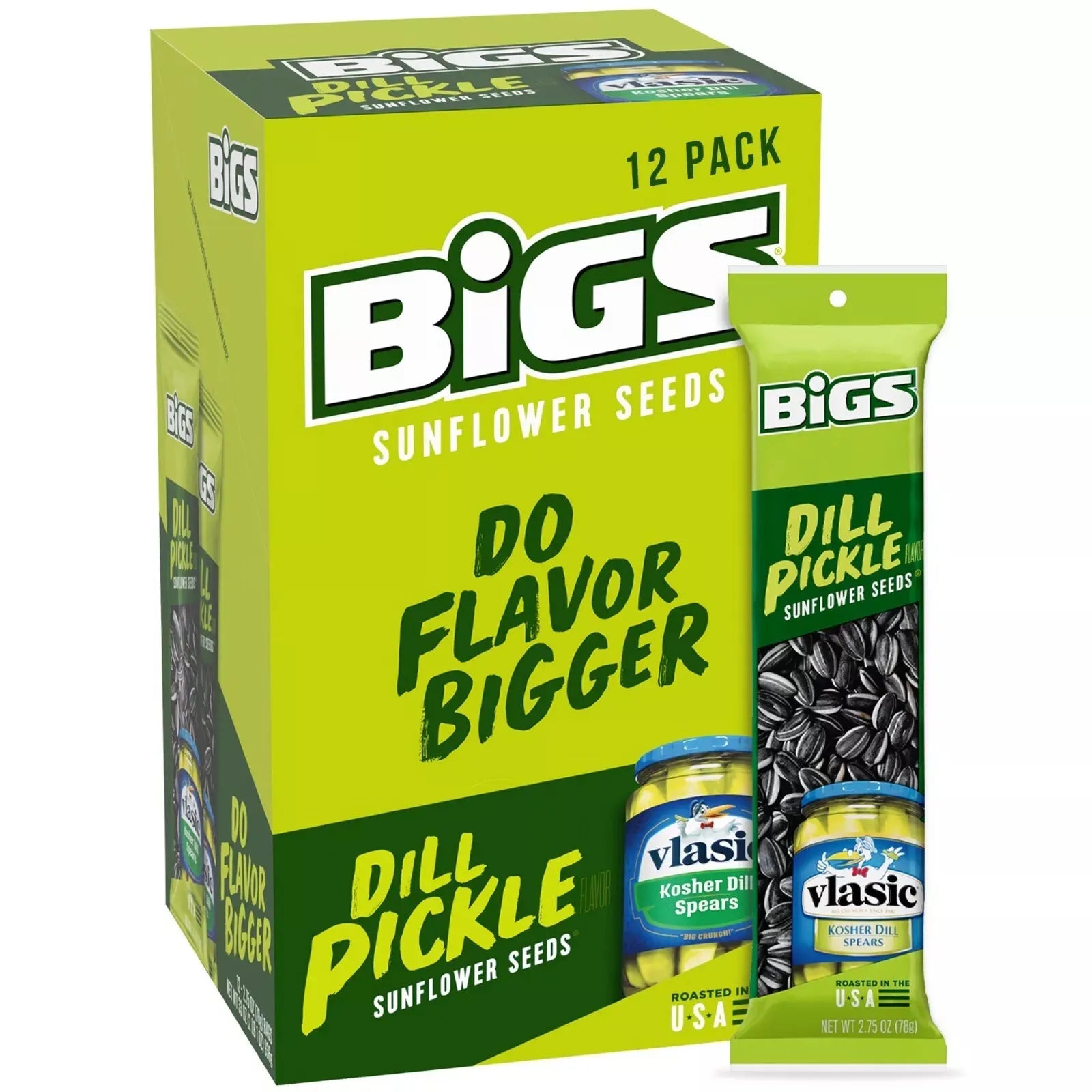 Bigs Dill Pickle Sunflower Seeds: 12-Piece Box