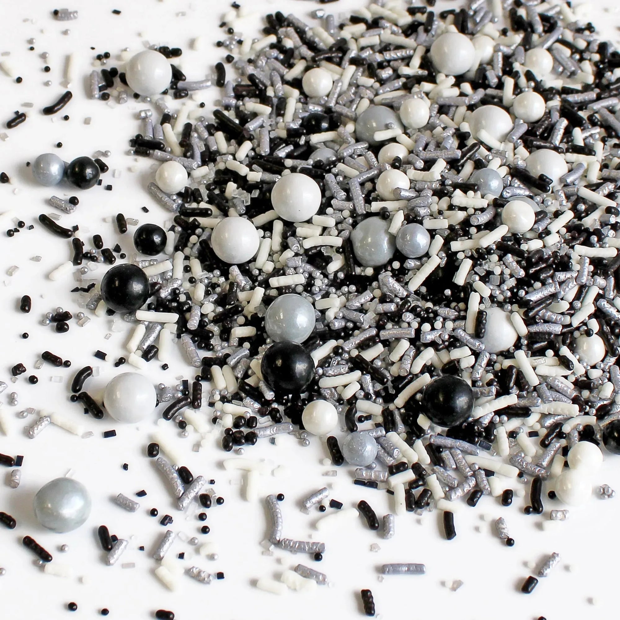 Sprinkle Pop Black, Silver & White Sporty Sprinkles