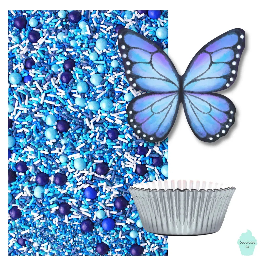 Sprinkle Pop Blue Butterfly Cupcake Kit