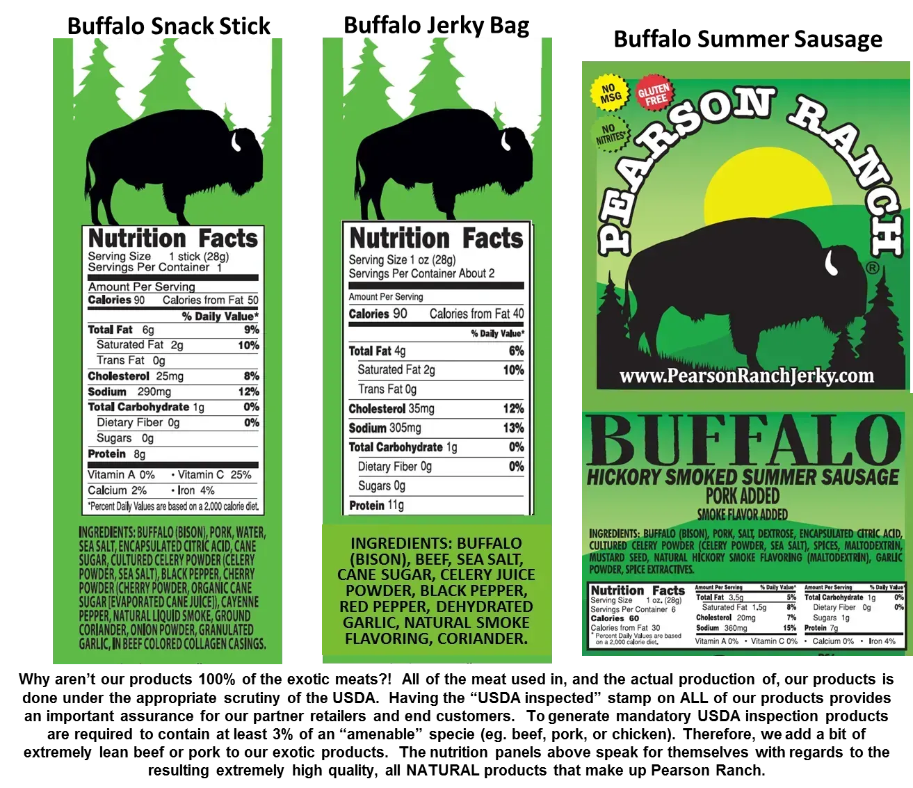 Pearson Ranch Jerky The Wrangler - Buffalo Variety Pack