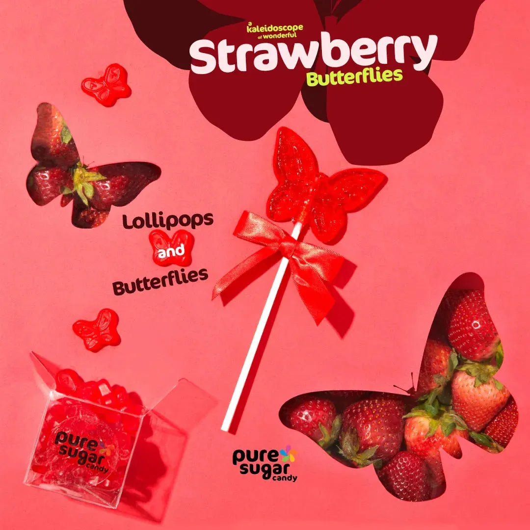 Pure Sugar Candy Butterfly Lollipops