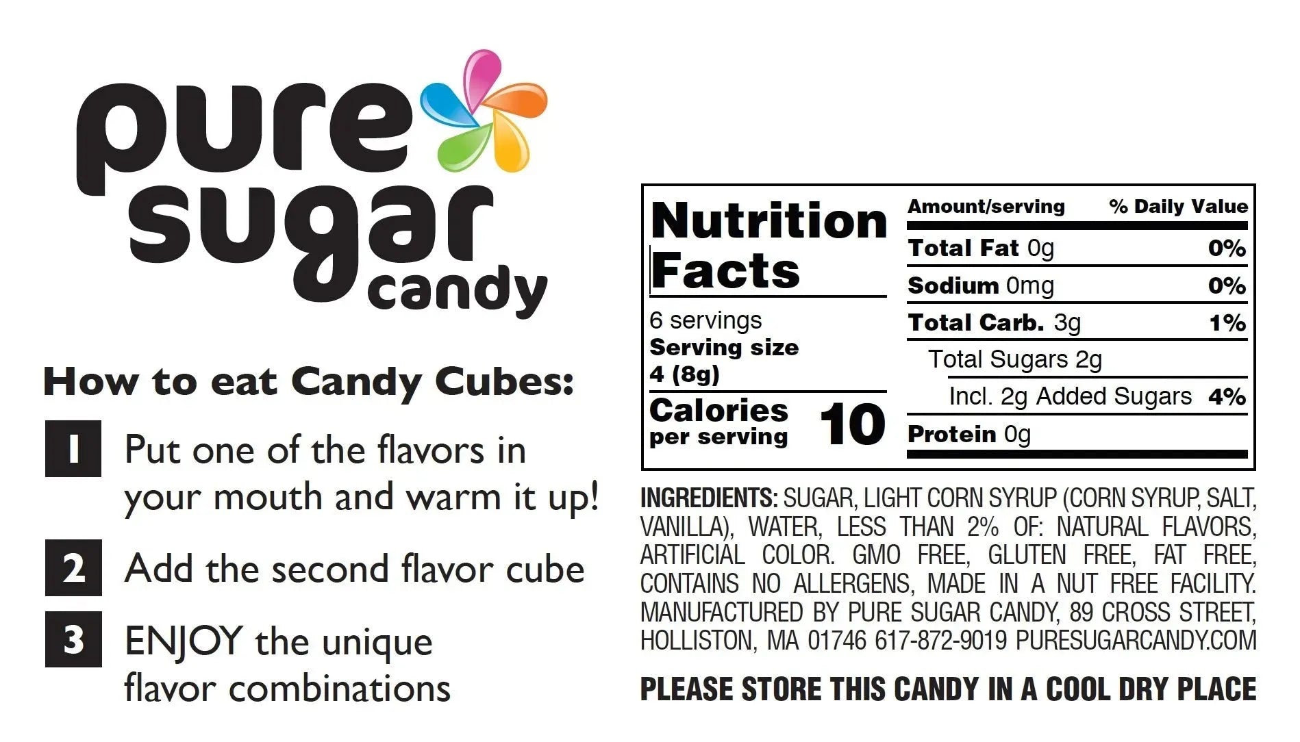 Pure Sugar Candy Very Berry Candy Cubes