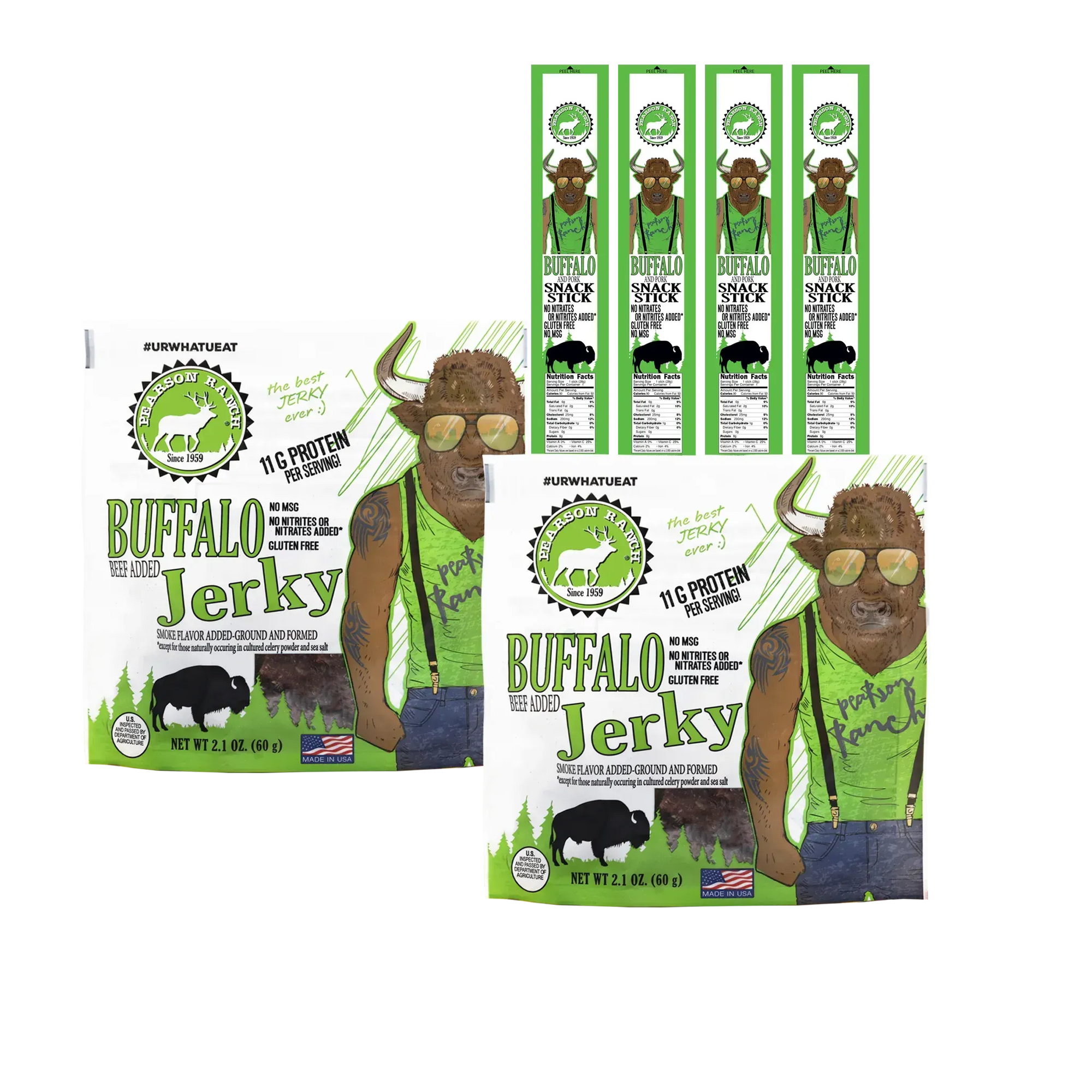 Pearson Ranch Jerky The City Slicker - Buffalo Variety Pack