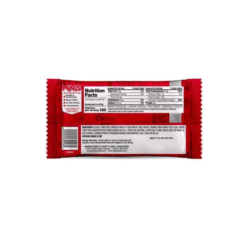 Wiley Wallaby Classic Red Mini Licorice Bites Packs: 18-Piece Box