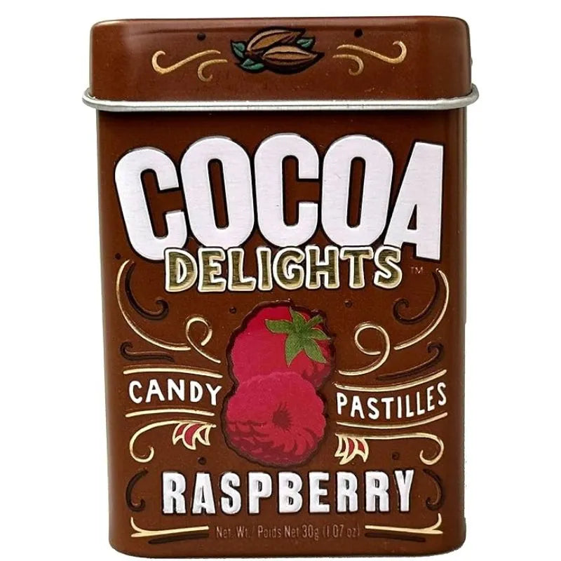 Cocoa Delights Raspberry Candy Pastilles: 12-Piece Box