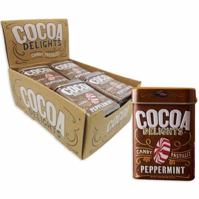 Cocoa Delights Peppermint Candy Pastilles: 12-Piece Box