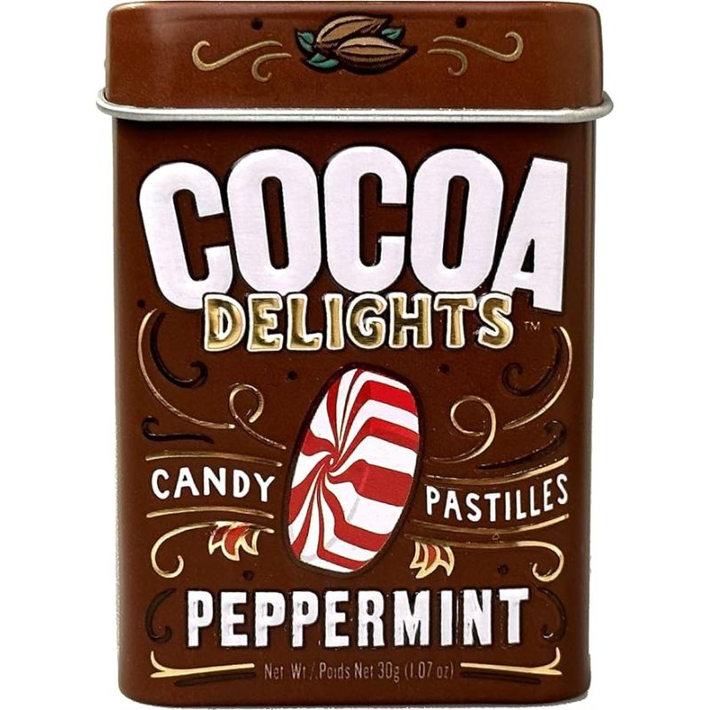 Cocoa Delights Peppermint Candy Pastilles: 12-Piece Box