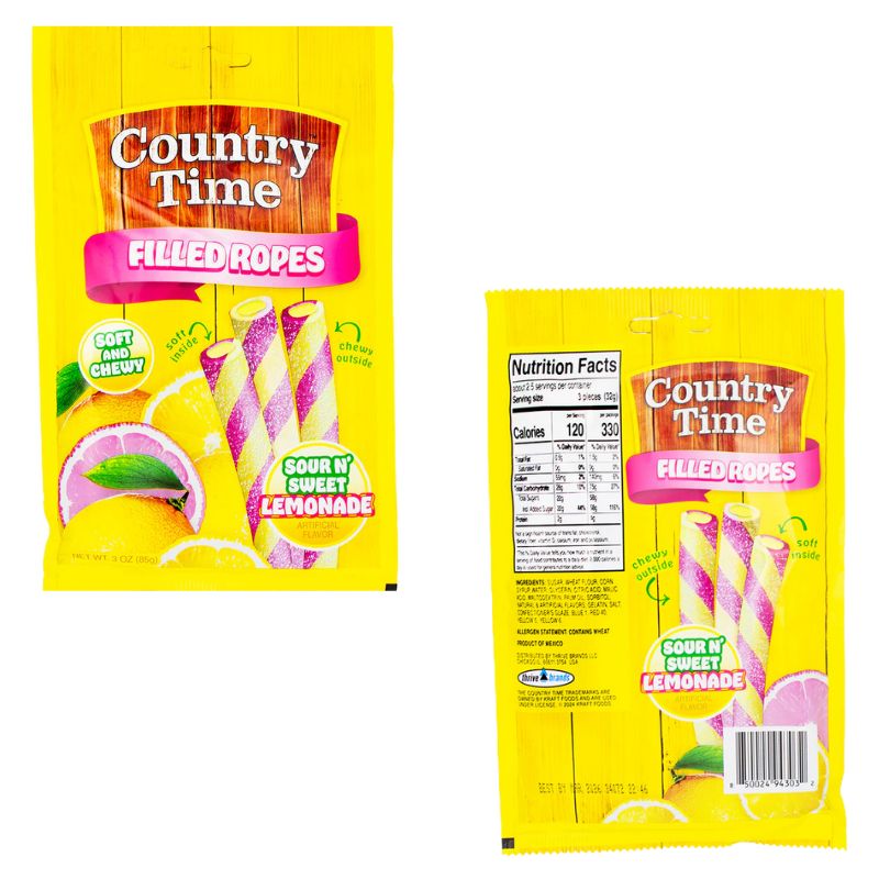 Country Time Sour Filled Licorice Ropes: 12-Piece Box