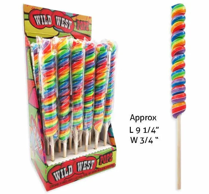 Twisty Rainbow Swirl 9-Inch Lollipops: 48-Piece Display