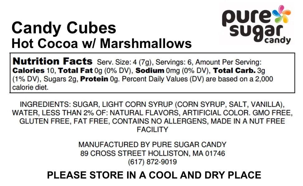 Pure Sugar Candy Hot Cocoa Candy Cubes