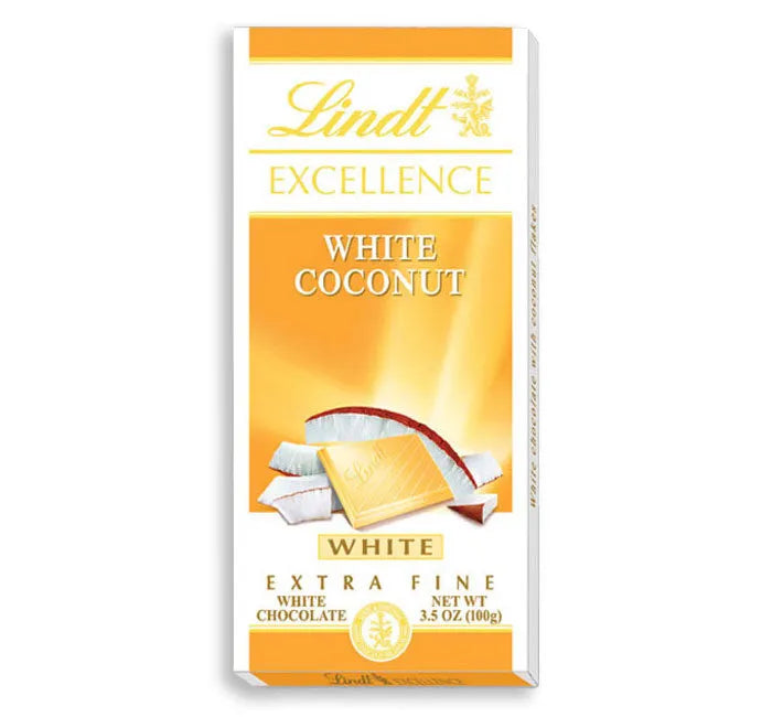 Lindt Excellence White Chocolate Coconut Candy Bars: 12-Piece Case