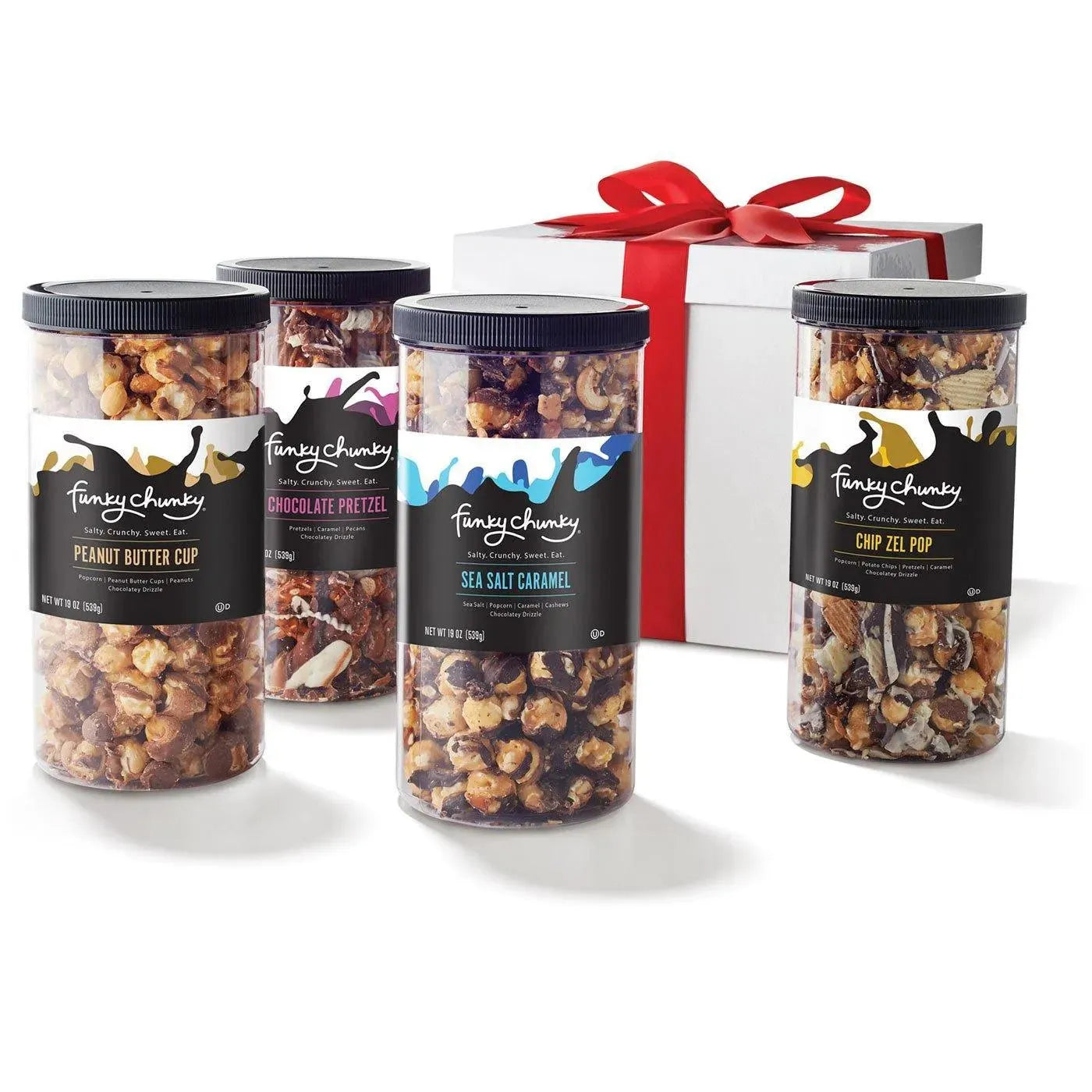 Funky Chunky Four Flavor Gift Pack: 19-Ounce Tall Canisters