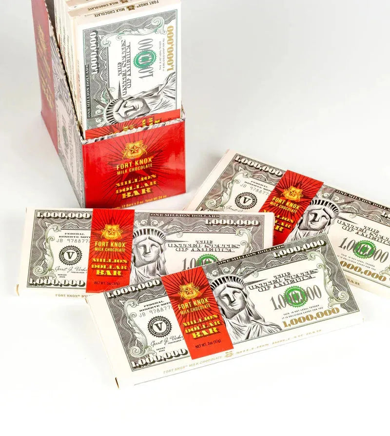 Fort Knox Million Dollar Milk Chocolate Bars: 12-Piece Display