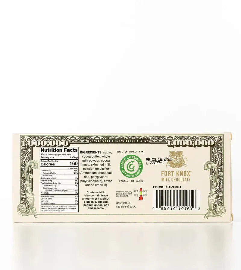 Fort Knox Million Dollar Milk Chocolate Bars: 12-Piece Display