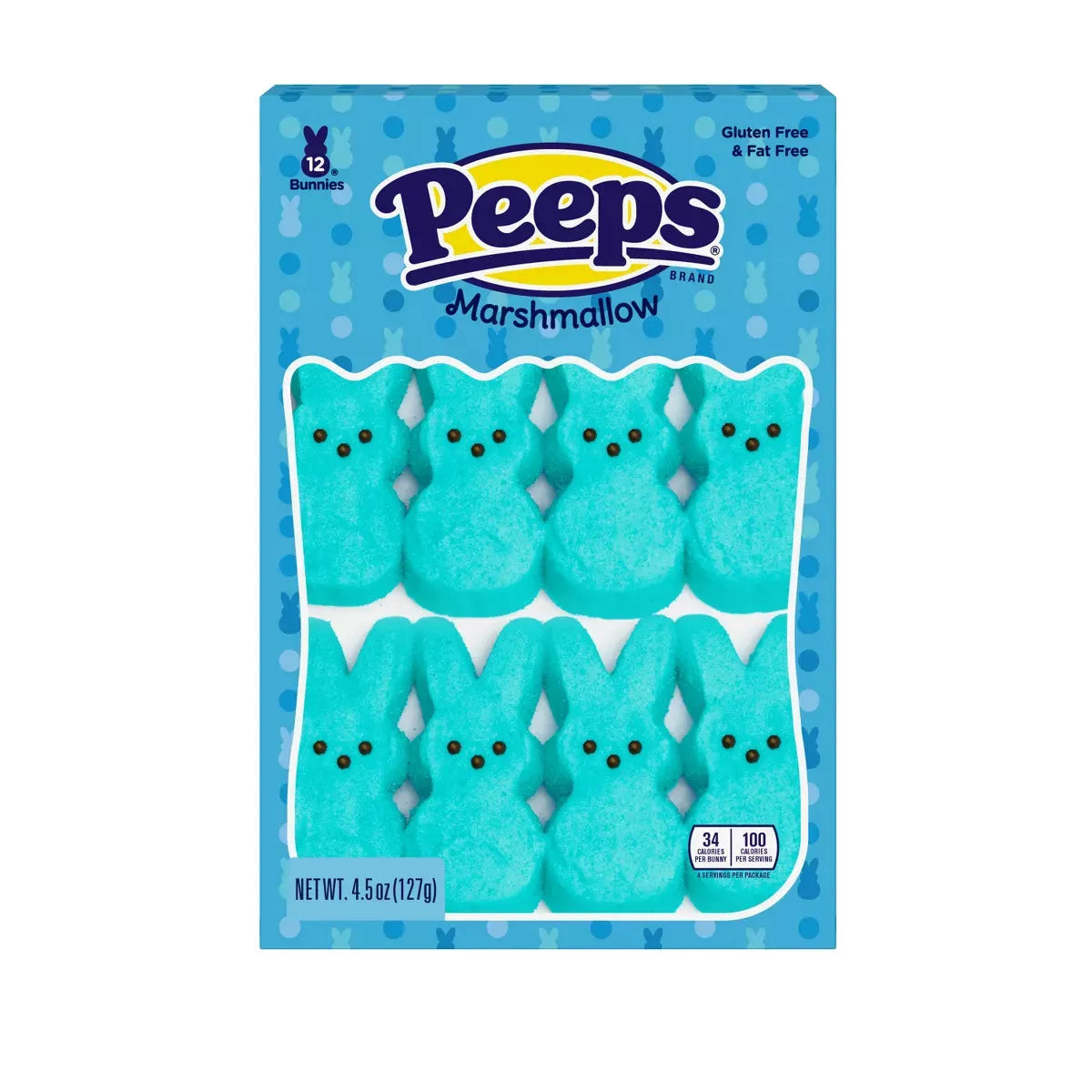 Peeps Marshmallow Candy Bunnies - Blue: 12-Piece Pack