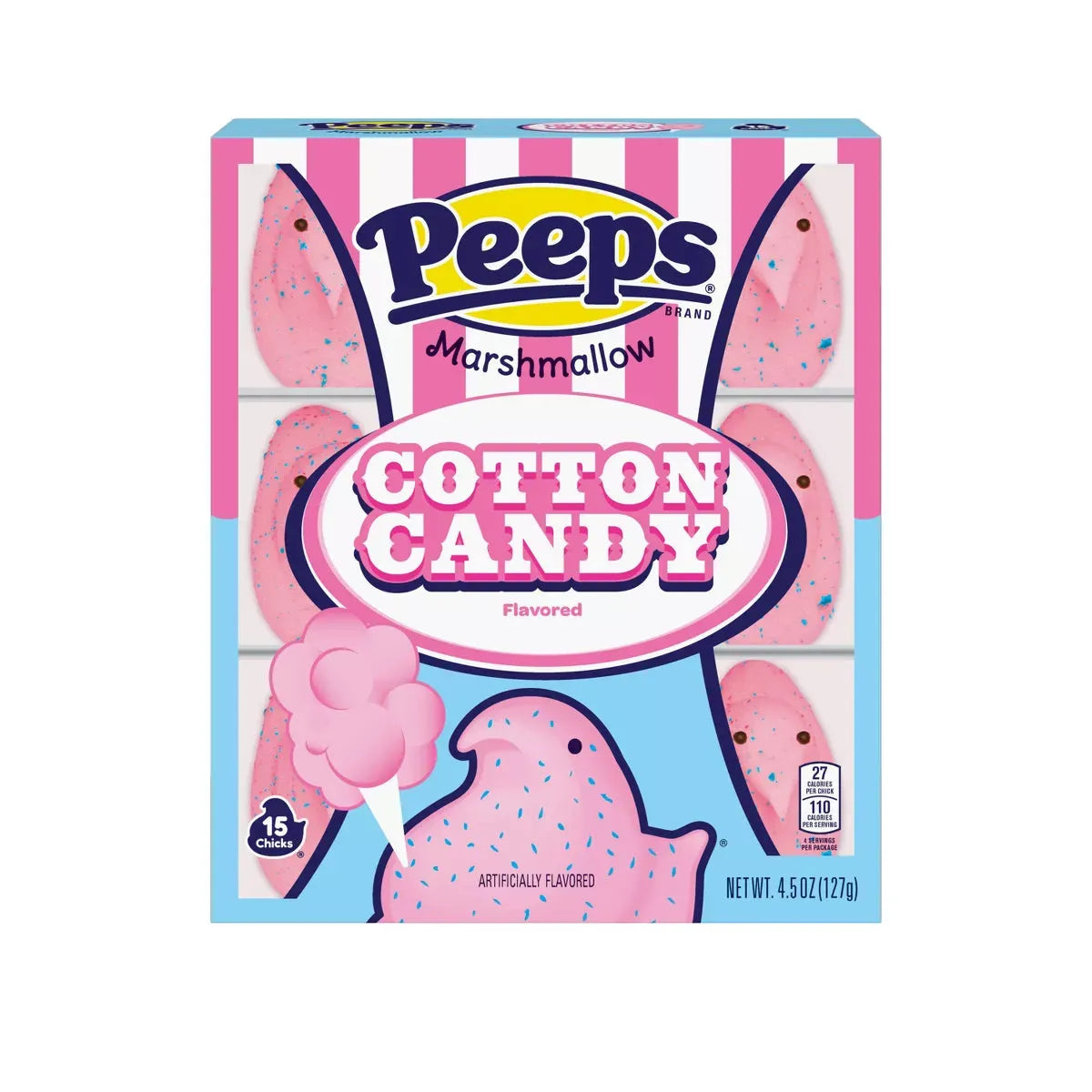 Peeps Marshmallow Chicks Candy - Cotton Candy: 15-Piece Pack