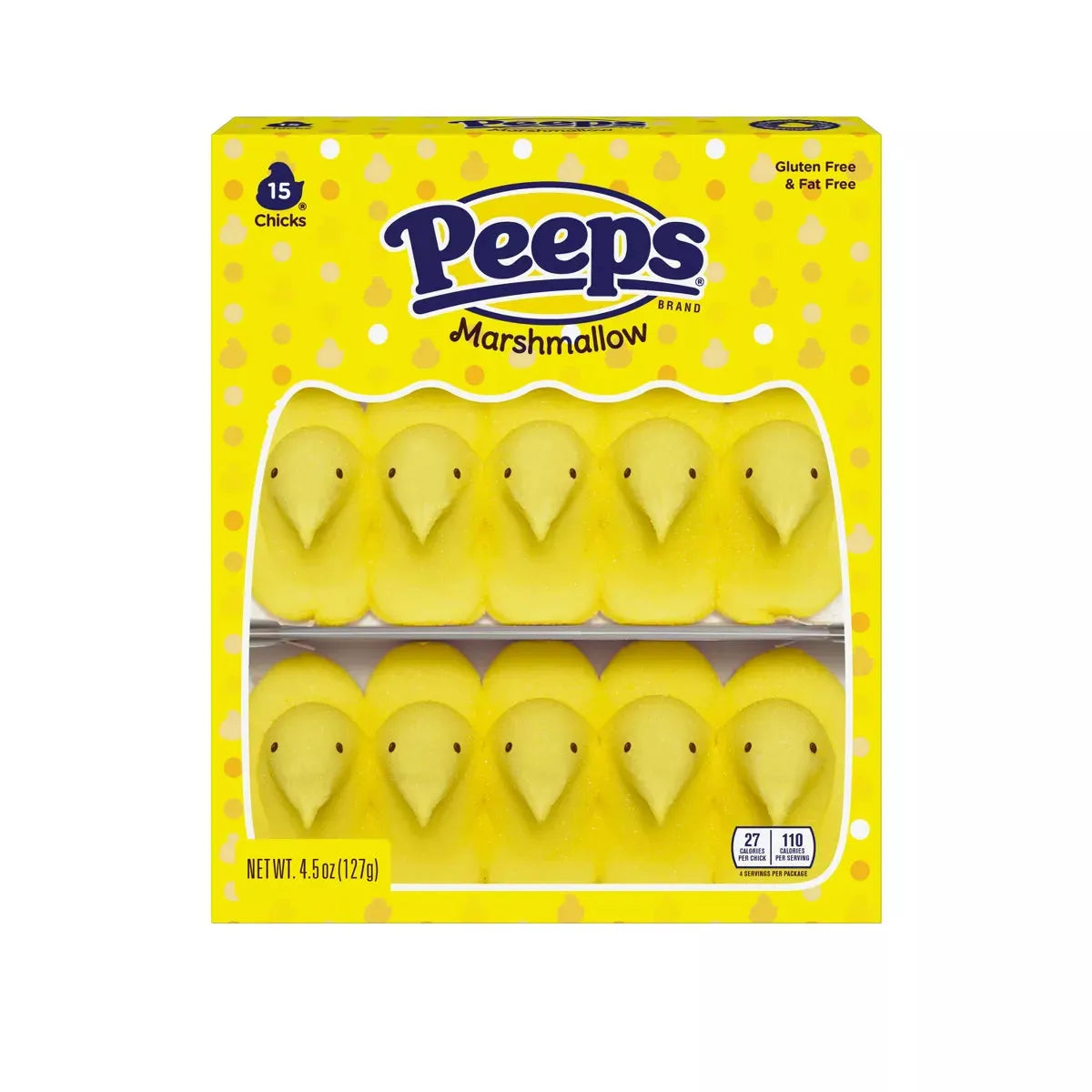 Peeps Marshmallow Chicks Candy - Yellow: 15-Piece Pack