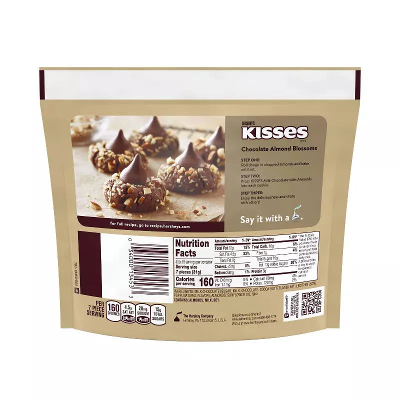 Hershey's Kisses Gold Foiled Milk Chocolate with Almonds Candy: 10-Ounce Bag