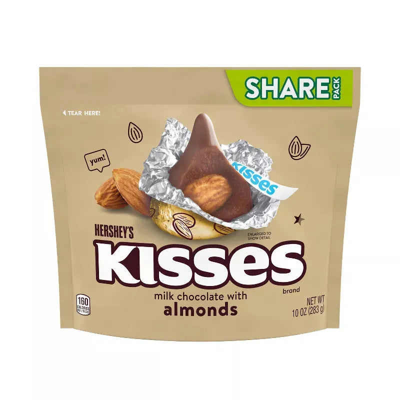 Hershey's Kisses Gold Foiled Milk Chocolate with Almonds Candy: 10-Ounce Bag