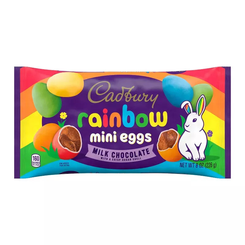 Cadbury Mini Eggs Milk Chocolate Rainbow Easter Candy: 8-Ounce Bag