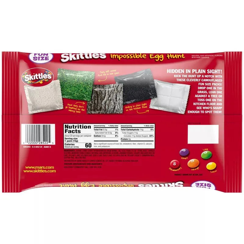 Easter Skittles Candy Fun Size Packs: 20-Piece Bag