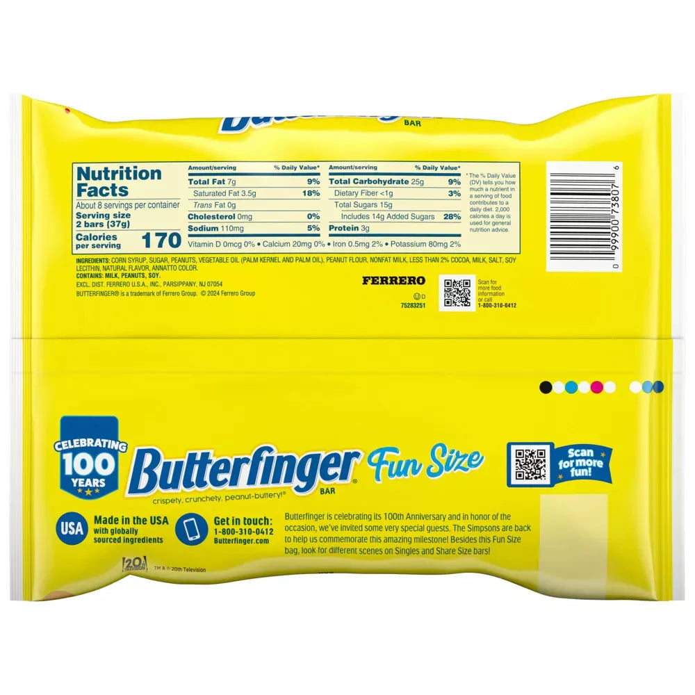 Butterfinger Fun Size Candy Bars: 16-Piece Bag