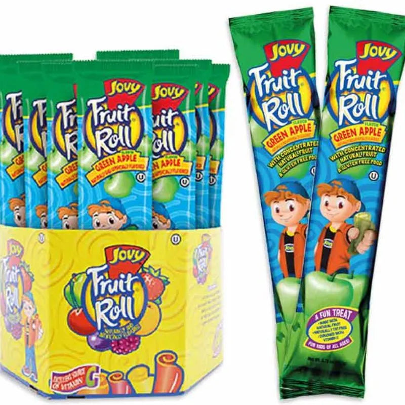 Jovy Green Apple Fruit Rolls: 48-Piece Box